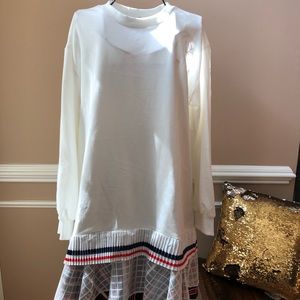 White Patriotic Sweatshirt Dress, size Medium